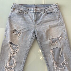 True Religion Distressed Light Blue Women's Jeans 31